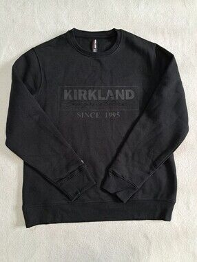 Kirkland Signature Black Crewneck Sweatshirt Unisex Casual Medium Large